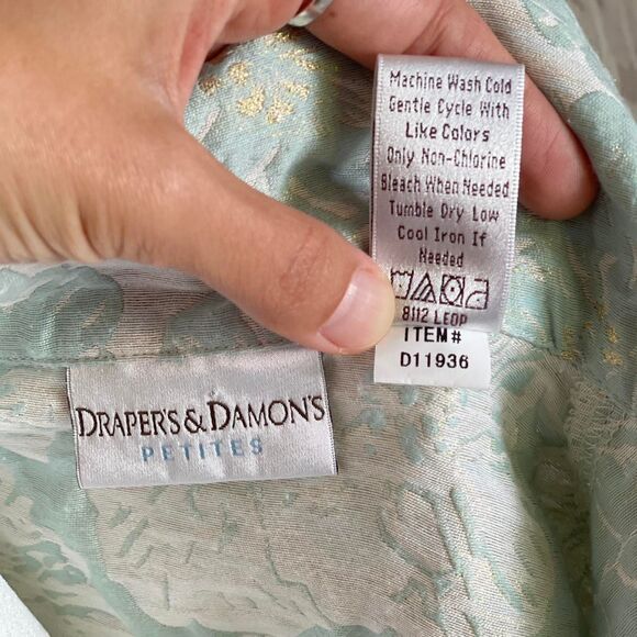 NWOT Draper's & Damon's Jacquard Blazer Green Gold US Women's Petite Size PL - Picture 7 of 7